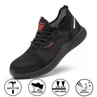 summer men work shoes breathable mesh safety work shoes mens steel toe cap safety shoe shoes light workplace casual sport shoes
