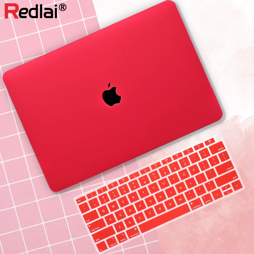 Red Матовый пластиковый жесткий чехол, чехол для клавиатуры, Защита экрана для MacBook Air 13 дюймов A1932 с дисплеем retina Air13 A1466 - Цвет: Red