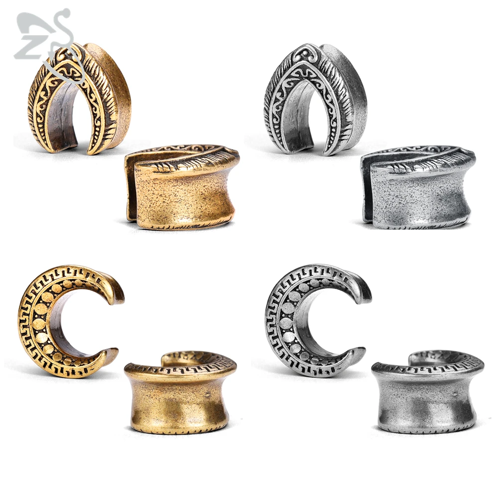 ZS 1 пара 8-19 мм полукруглый ушной тоннель и штекер винтажные ушные измерители