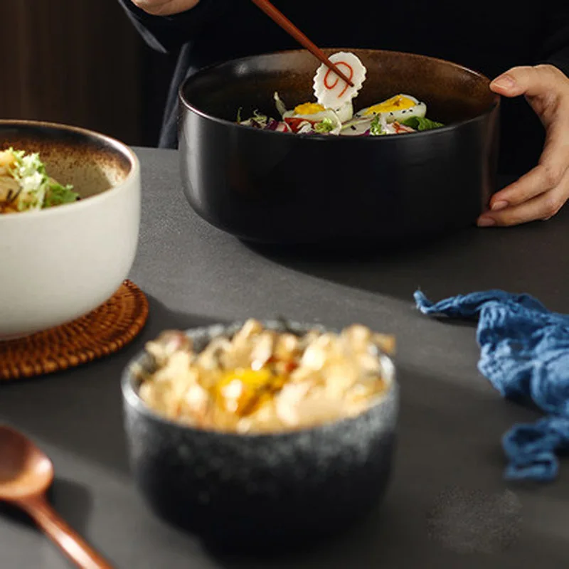 FANCITY в японском стиле Керамическая пиала для риса ретро-стиле ramen чаши миска супа