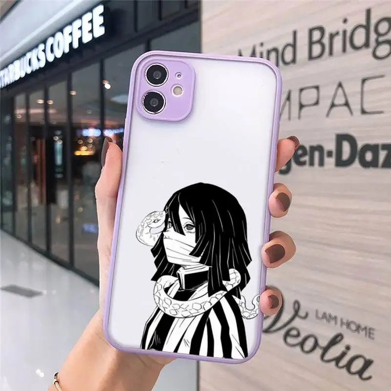 

Iguro Obanai Kimetsu no Yaiba Phone Case matte transparent For iphone 7 8 11 12 plus mini x xs xr pro max cover