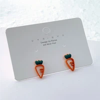 sweet cute mini carrot earrings simulation food earrings for women girls funny accessories carrot earrings s925 needle