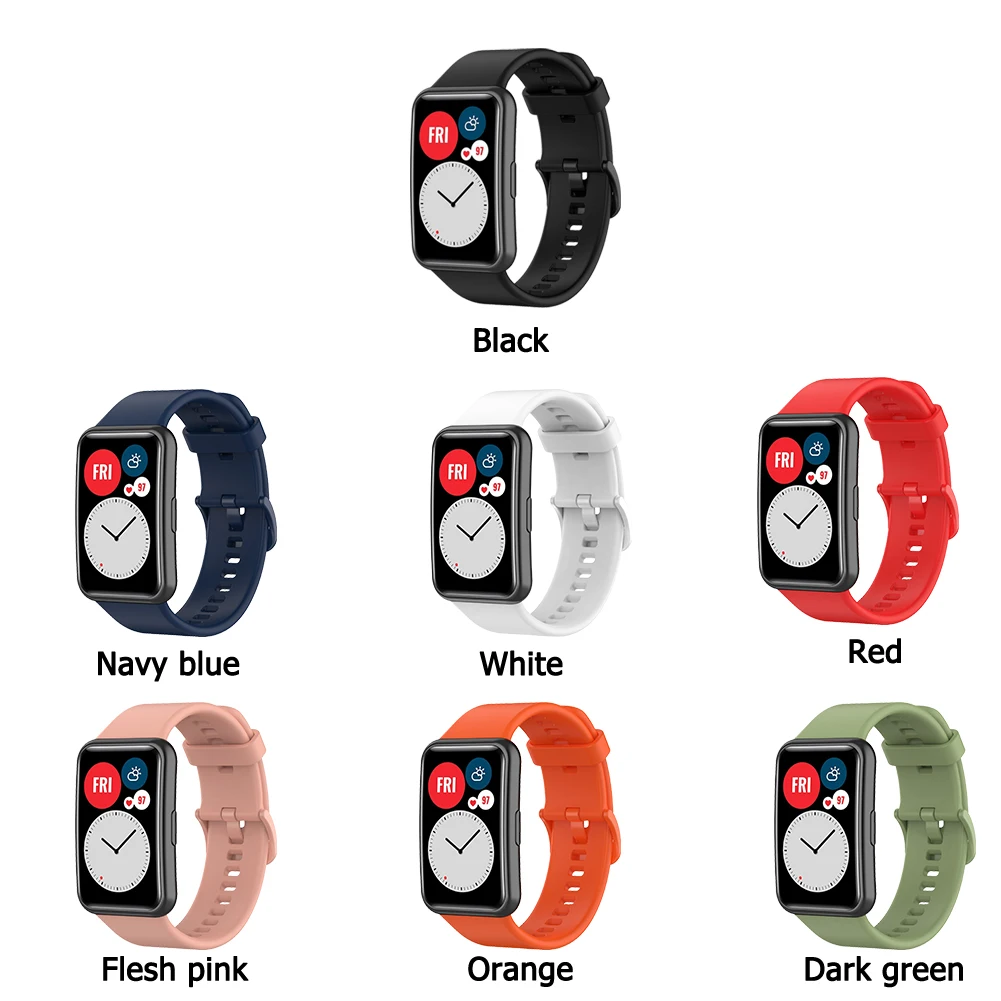 strap for huawei watch fit sport wrist band smart bracelet solid silicone replacement soft straps wearable devices supplies free global shipping