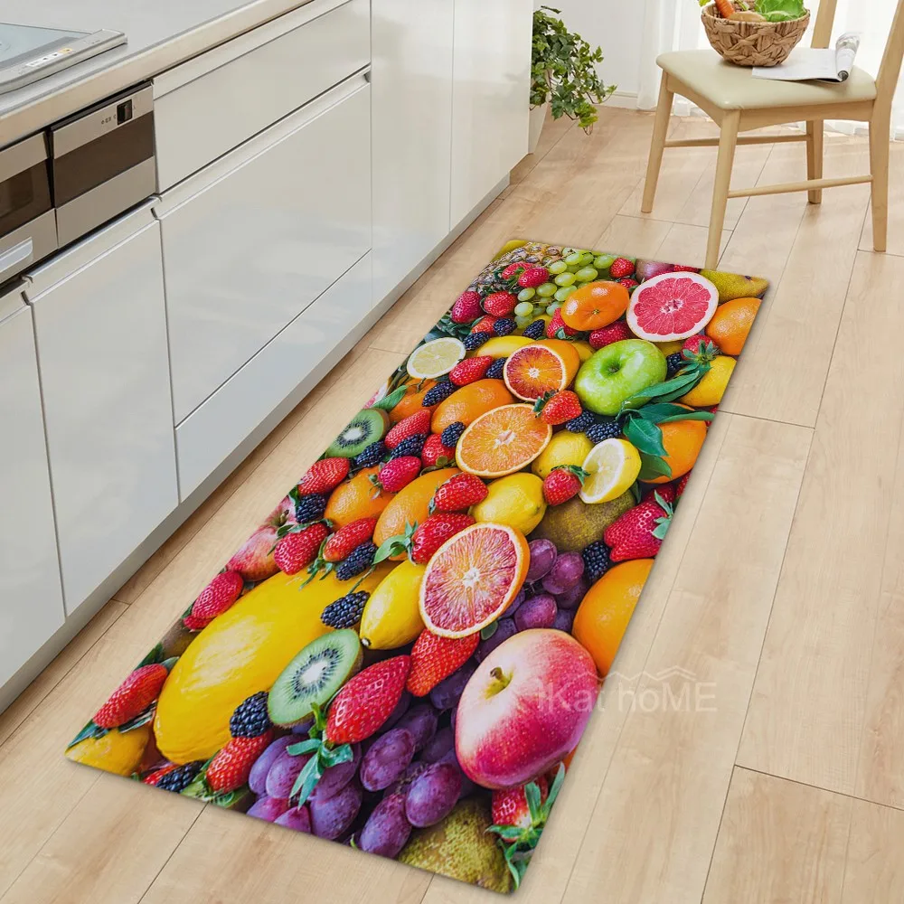 

Luxury Kitchen Mats For Floor Fruit Rug Non Slip Washble Doormat for Entrance Door Carpet Long Alfombra Cocina Tapis Tapete