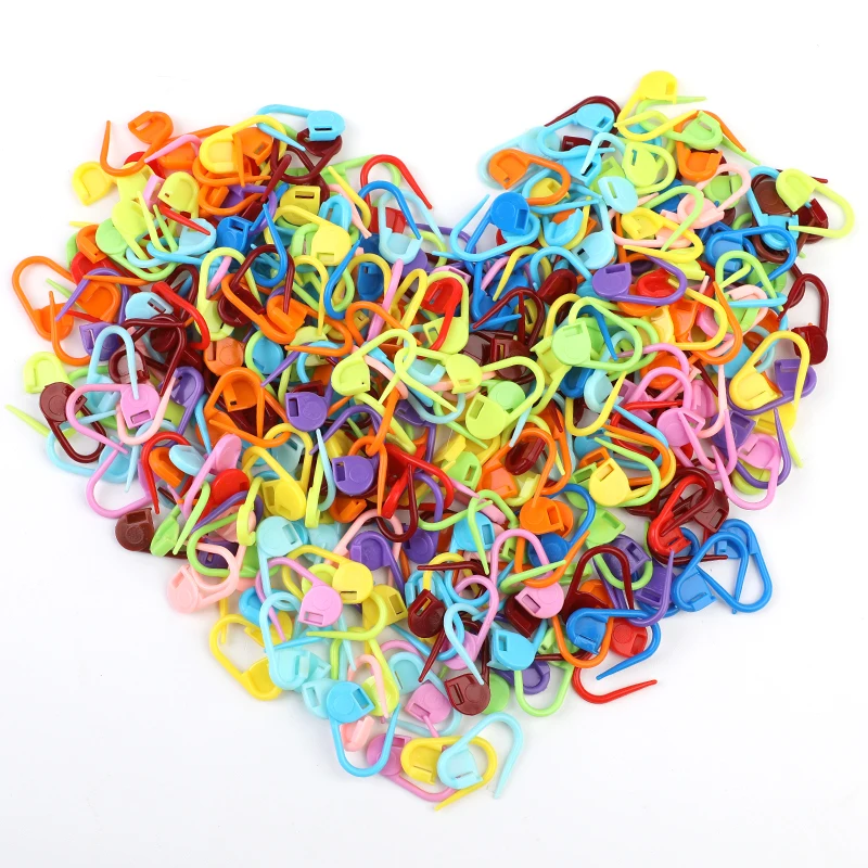 

Nonvor 20/50/100/200/300Pcs Mix Color Plastic Locking Stitch Markers Crochet Latch Knitting Tools Needle Clip for Sewing Craft