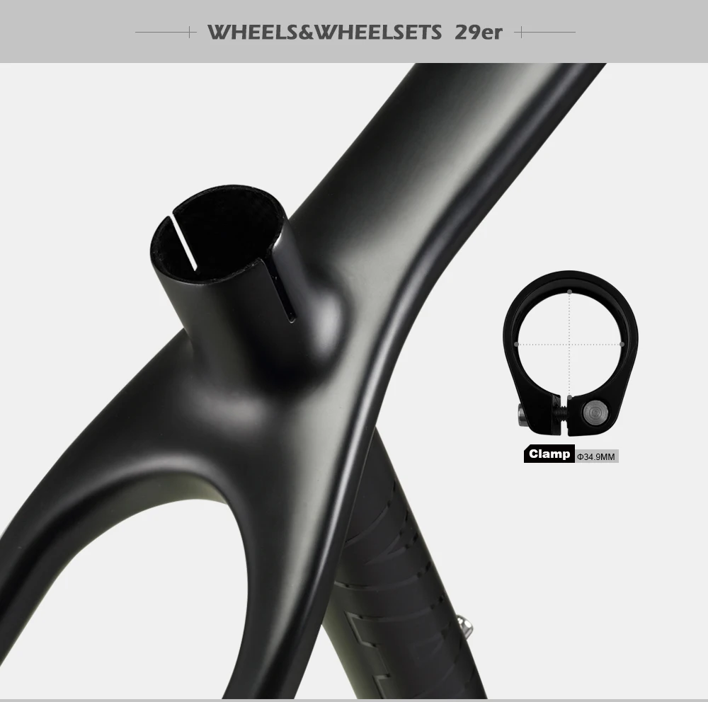 OG-EVKIN CF-052 135x9 мм QR или 142x12 мм через ось 29er MTB карбоновая велосипедная Рама дисковая рама карбоновая для горного велосипеда BB92 велосипедная Рама
