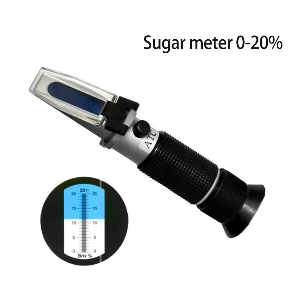 

NEW 0-20% Handheld Honey Fruit Sugar Solution Brix Refractometer Juice Sweetness Saccharimeter Concentration Meters