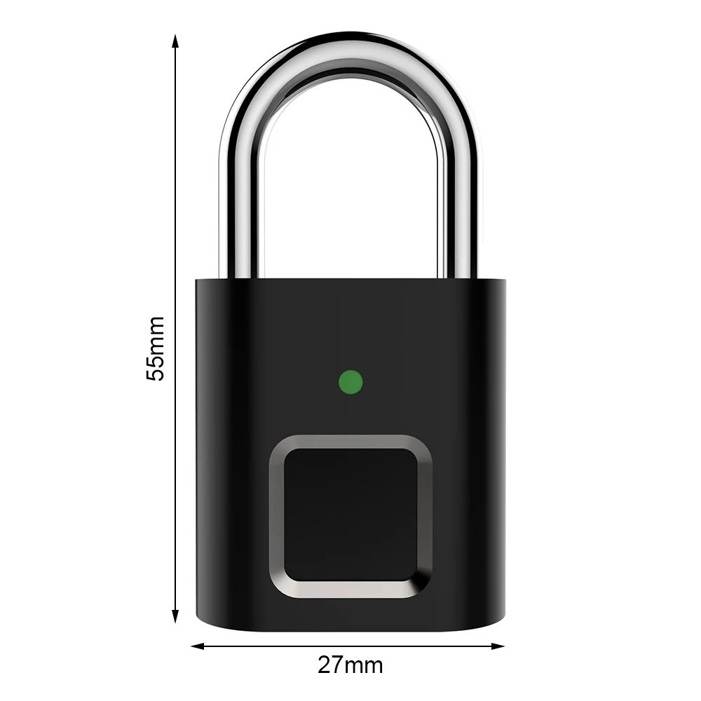 

Fingerprint Padlocks Mini Smart Biometric Thumbprint Hanging Door Lock USB Keyless Quick Unlock Cabinet Locker for Home Office