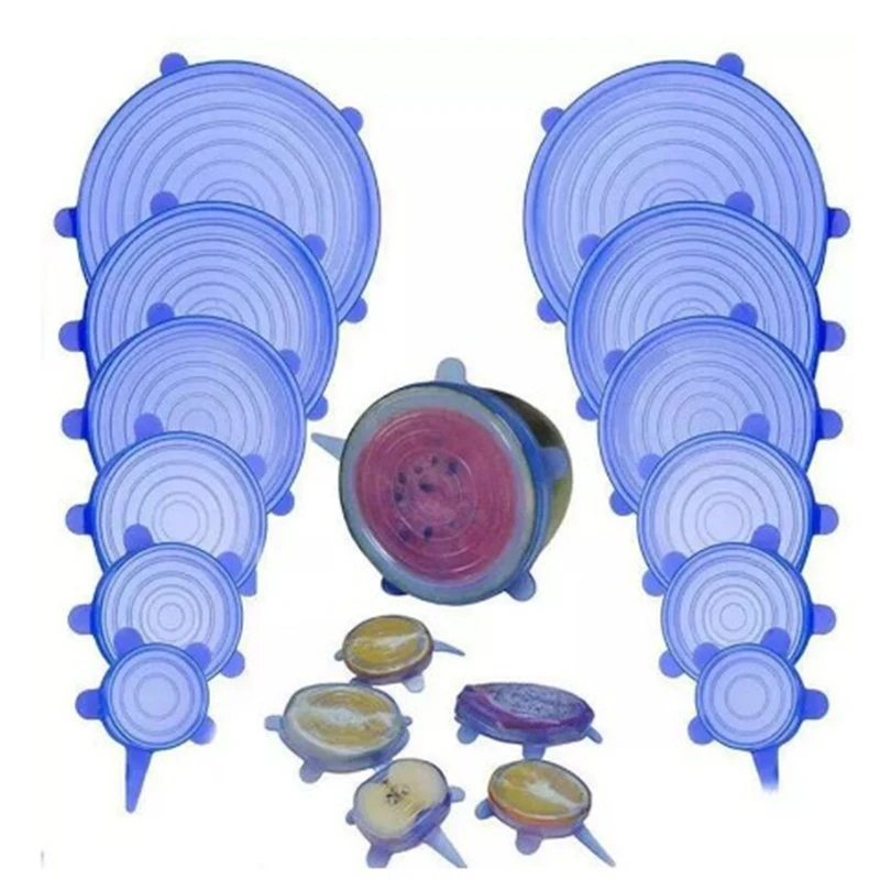 6 шт. многоразовая пищевая упаковочная крышка силиконовая сохраняющая свежесть