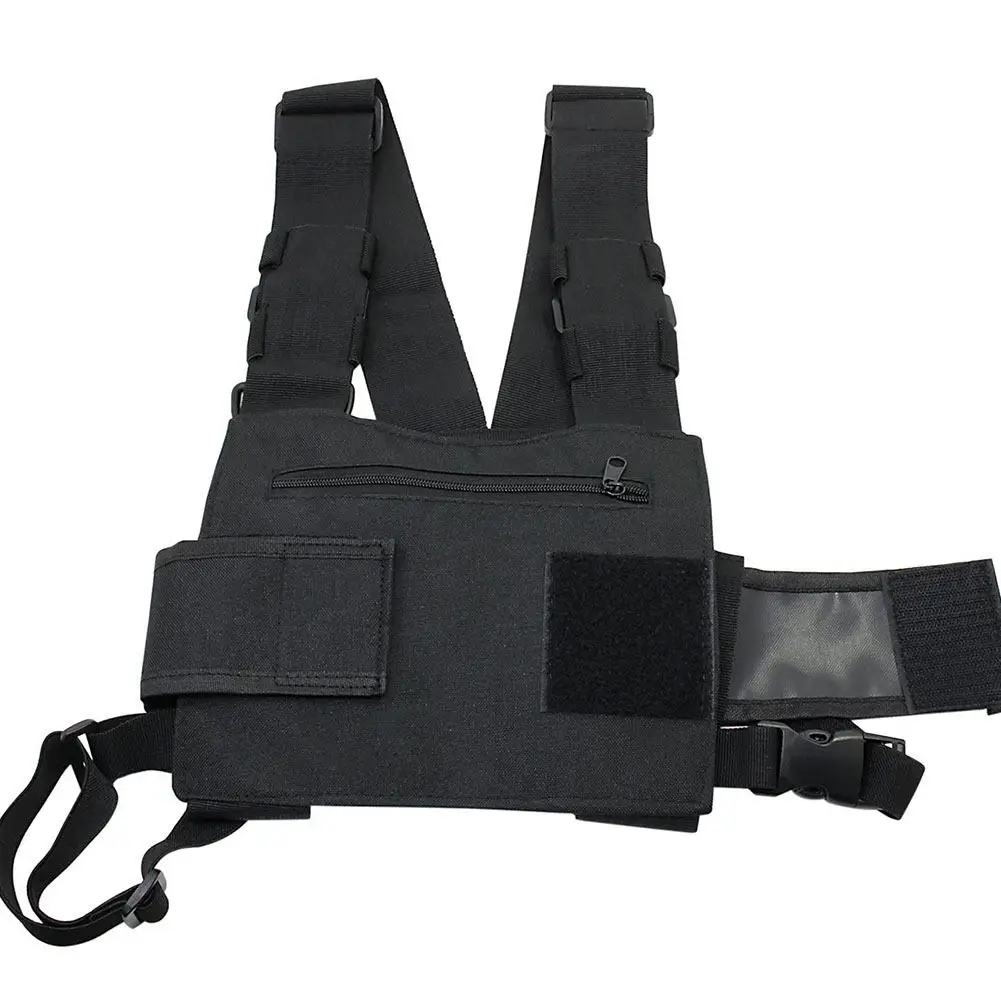 

Radio Chest Harness Front Bag Pocket Pack Holster Rescue Essentials Leisure Cool Cosplay Gothic Style Girls Black Bags Women