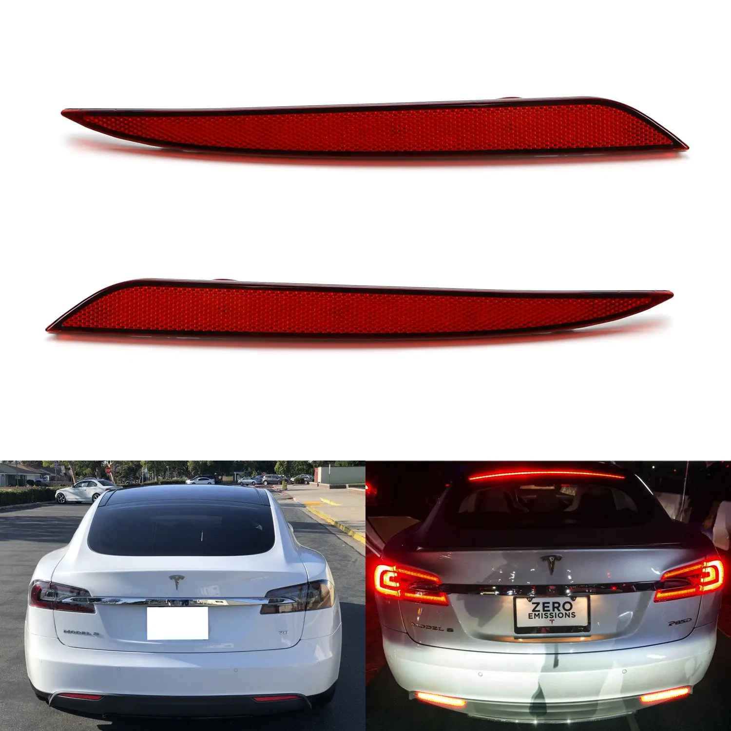 2 предмета в комплекте для Tesla модель 3 S X светодиодный задний бампер отражатель