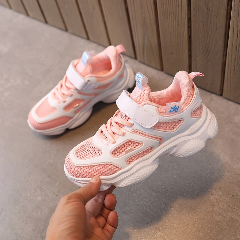 

Girls Summer Flying Woven Hollow Mesh Children's Shoes Breathable Wear-resistant Shoes High Quality Comfortable Kids Sneakers