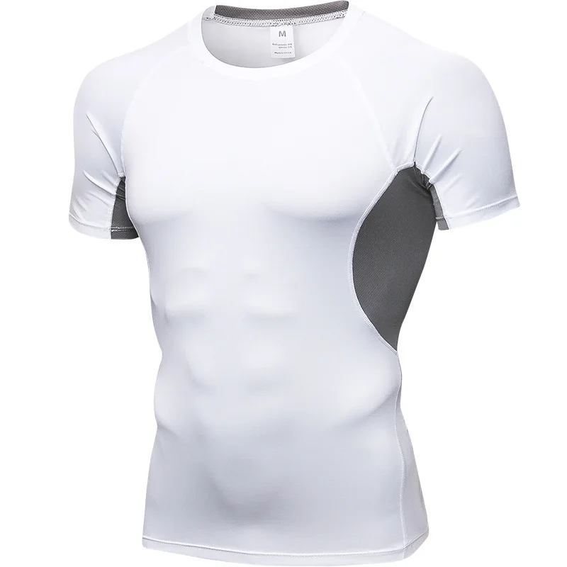 

2021 new fitness compression T-shirt men's short-sleeved fitness top summer fashion casual sweat-wicking quick-drying T-shirtme