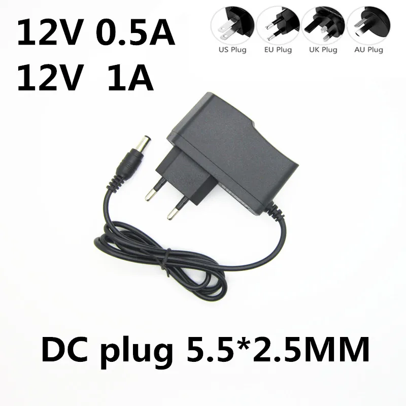 1 шт. AC 100-240V AC/DC 12 V 0.5A 0.8A 1A конвертер Мощность адаптер Зарядное устройство Питание 12 вольт для Светодиодный светильник полоски EVD CCTV