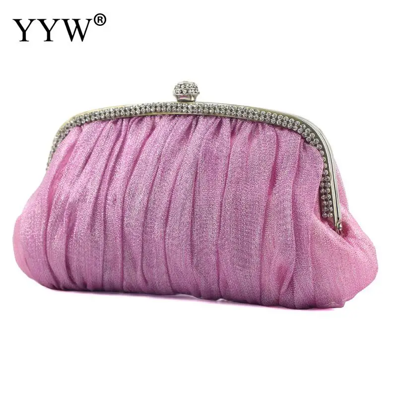 

Розовая вечерняя сумка высокого класса, плиссированная Свадебная вечерняя сумочка, кошелек для свадебной вечеринки, элегантная дизайнерск...