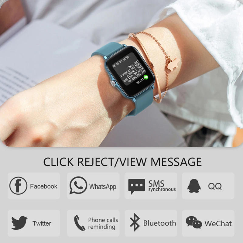 

Smart watch 1.69 inch full touch screen heart rate meter step multiple modes