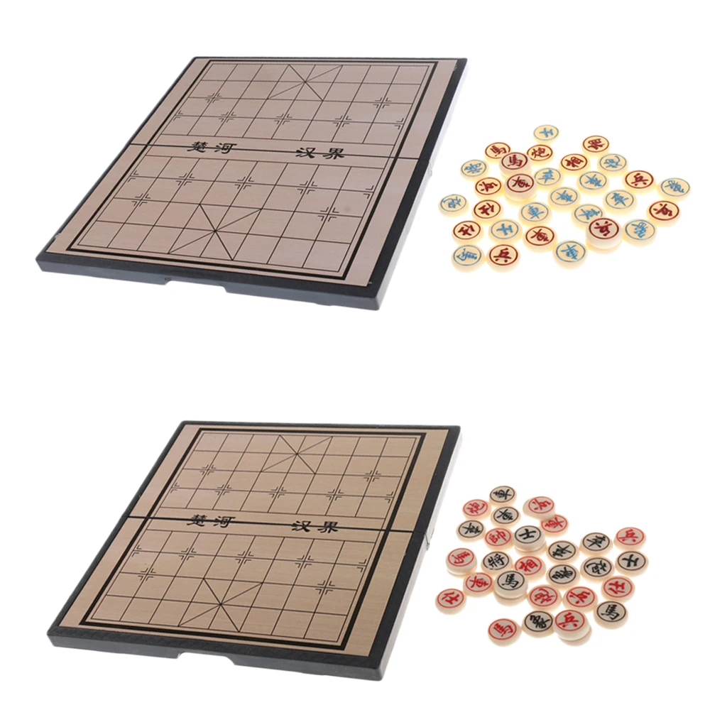 

Folding Chinese Chess Set Magnetic Foldable Board Game Chessboard Kids Childrren Birthday Gift for Camping Hiking Accessories