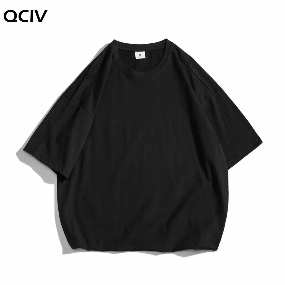 

New Cotton T-shirt Short sleeve Man Summer Loose solid tshirt for men Round Neck Top Hip Hop Male Plus Size Tee shirt