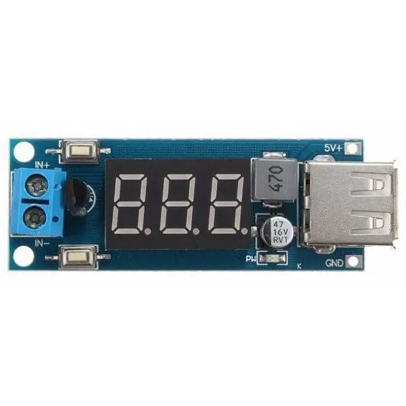DC 4 5 40V Шаг вниз светодиодный вольтметр USB Напряжение понижающий преобразователь