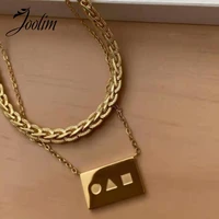 joolim jewelry wholesale no fade symbol pendant necklace waterproof gold jewelry