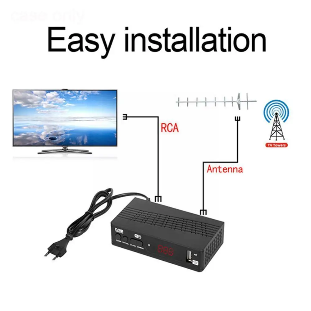 

DVB-T2 DVB-C TV Receptor Fully 1080P Digital TV Tuner DVB Decoder TV Terrestrial Receiver T2 H.265 WIFI BOX B0A0