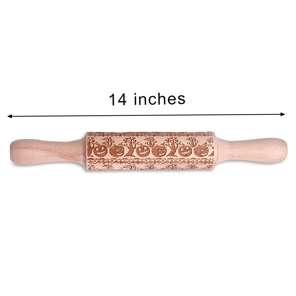 35*5 см Рождество Хэллоуин тиснение Скалка выпечки печенье лапша фондан пирог