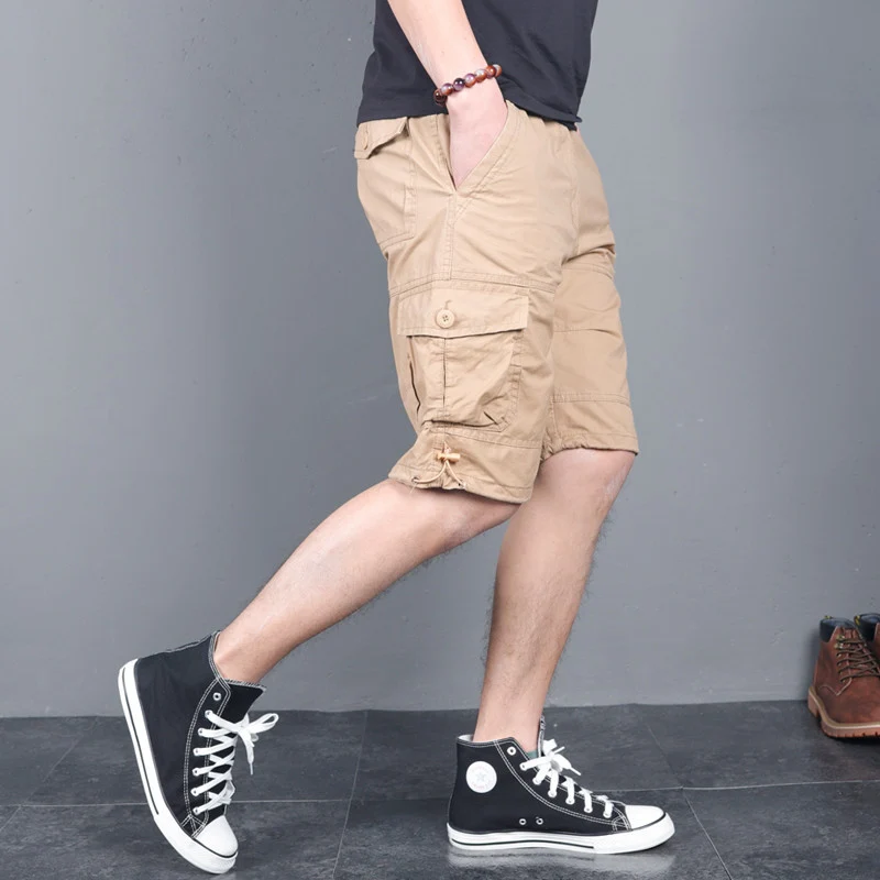 

2021 Brand Summer Men's Fashion Leisure Five Short Pants for Male Loose Multi-pocket Tooling Short Pants