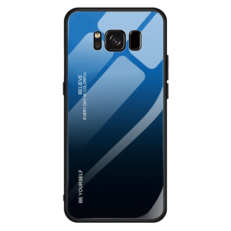 Роскошный градиентный чехол из закаленного стекла для samsung s10 s8 s9 Plus Note 10 Pro 9 8
