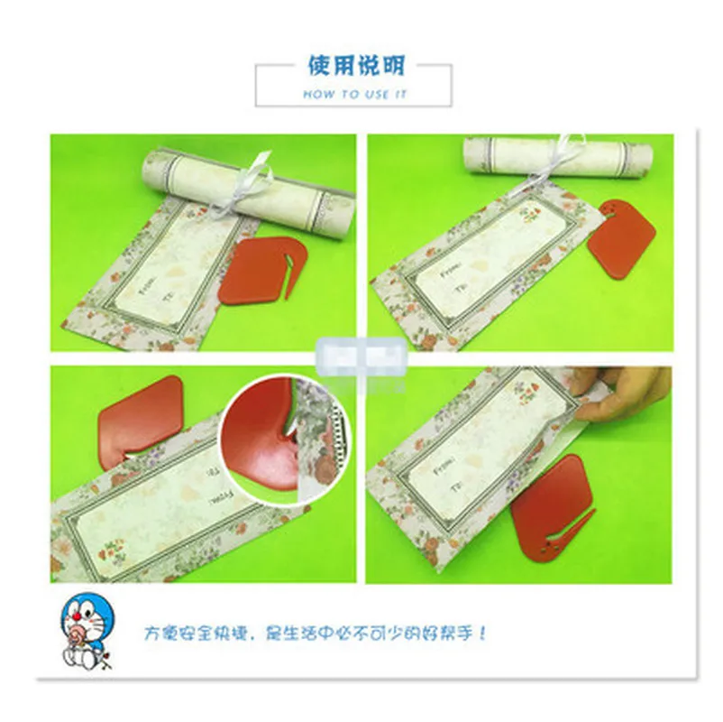 1PC Plastic Mini Letter Knife Mail Envelope Opener Safety Paper Guarded Cutter Blade Office Equipment | Канцтовары для офиса и