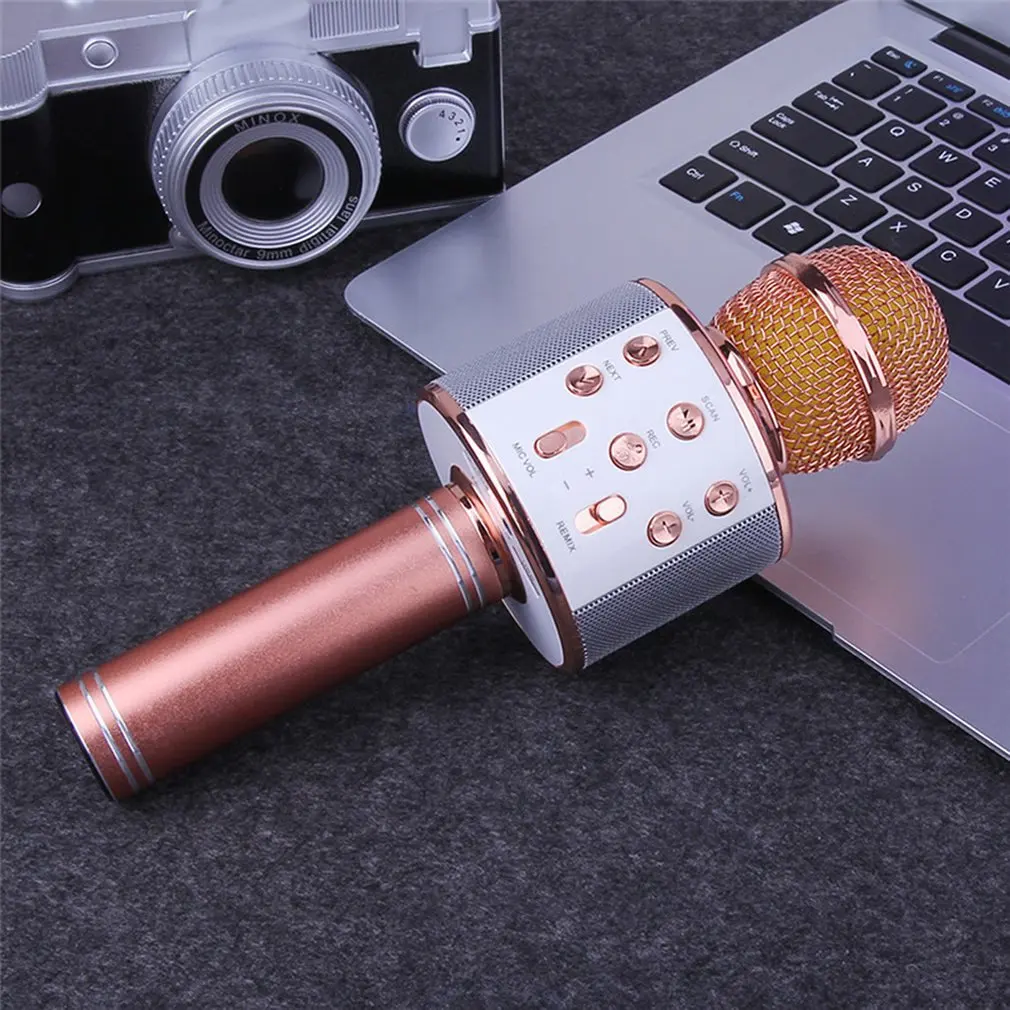 WS858 беспроводной Bluetooth микрофон профессиональная Колонка для караоке Consender