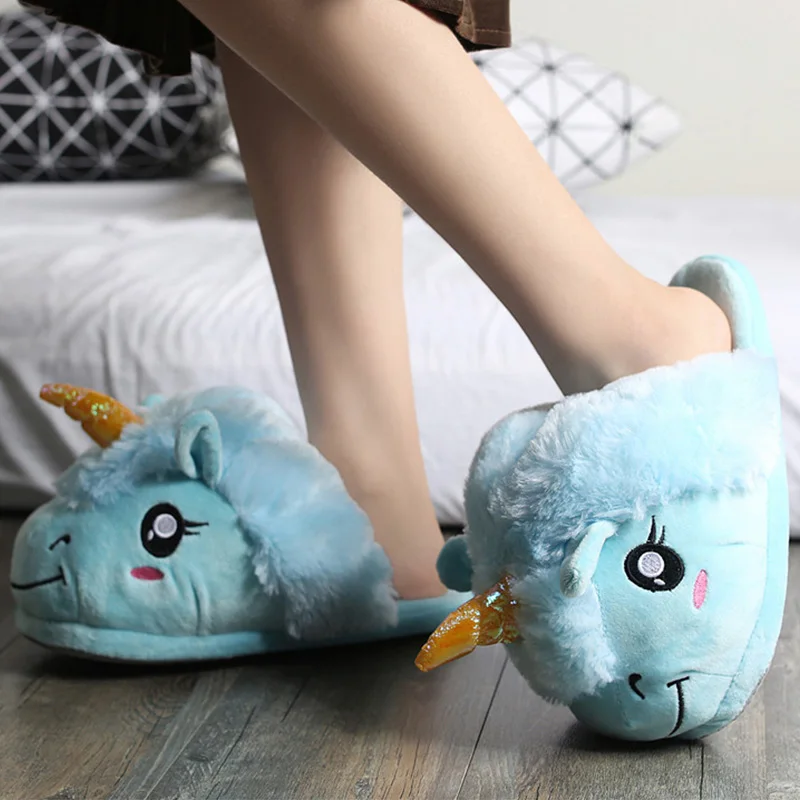 

Funny shark slippers girls indoor warm slippers women crazzy unicornio plush home slippers 2020 Designer creative ladies shoes