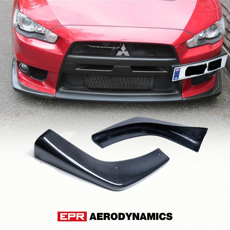 

Car Styling For Mitsubishi Evolution EVO 10 V-Style Carbon Fiber Front Splitter Cover 2pcs