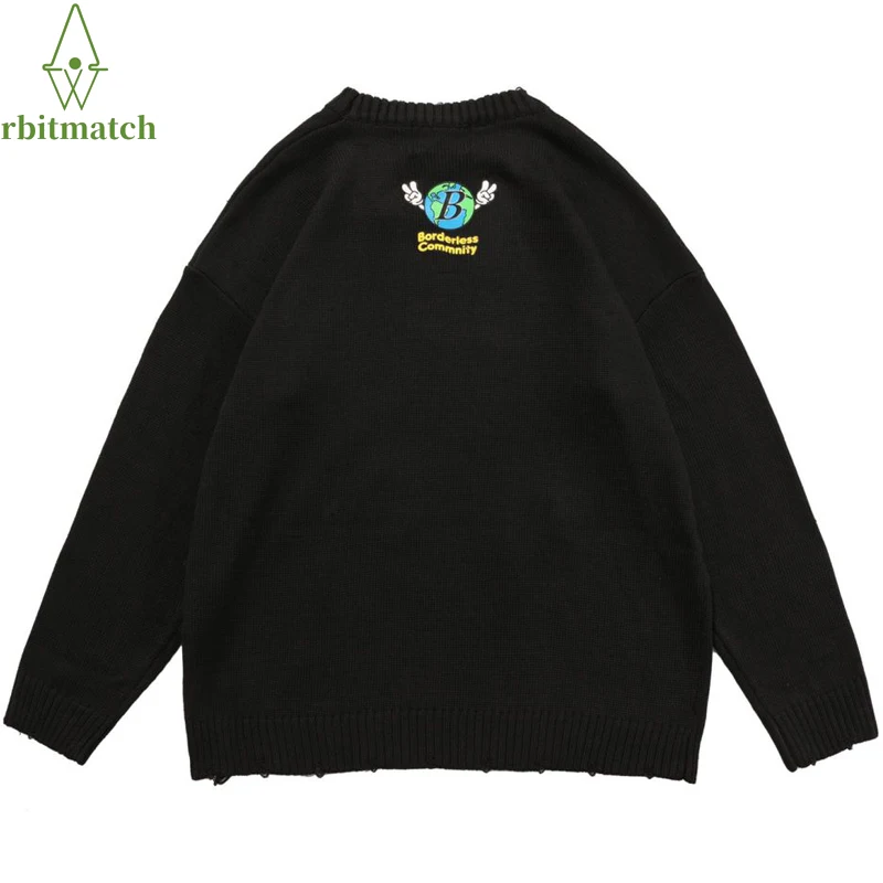 Свитер Мужской трикотажный в стиле хип-хоп с надписью Earth | Мужская одежда