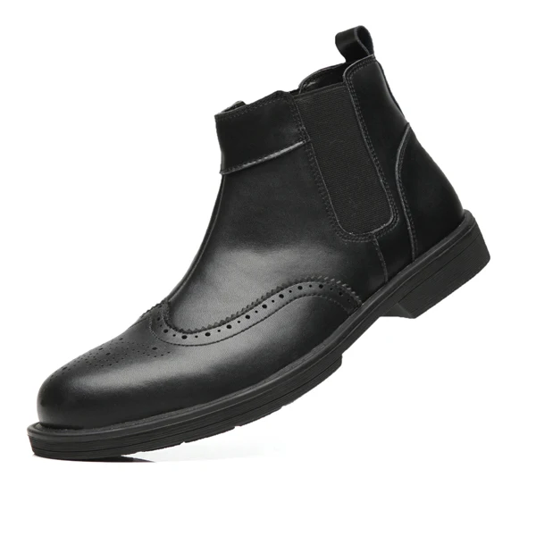 Black chelsea boots YIGER/Новинка; мужские Ботинки Martin; кожаные ботильоны без застежки; большие размеры; ботинки в байкерском стиле ручной работы; ковбойские ботинки; ботинки «Челси»; 151 - Цвет: Black chelsea boots