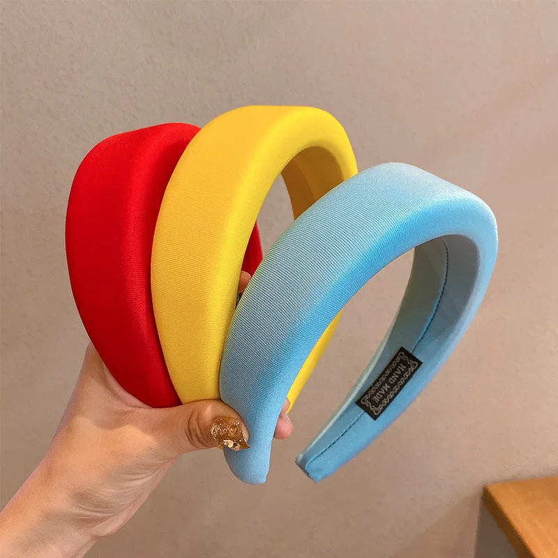 

Women Wide Bezel Hairbands Thick Silk Hair Hoop Girls Cotton Blends Non-slip Hairband Hair Accessories Fashion Padded Headbands