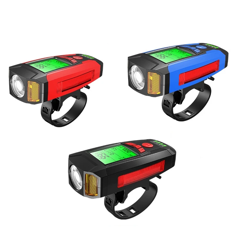 New Bicycle Light with Bike Computer Speedometer USB Lamp COB LED Front Headlight Digital Cycling Odometer Equipment | Спорт и