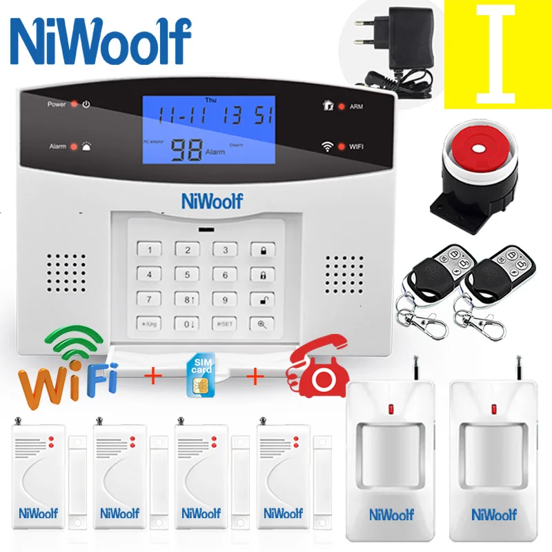 Wifi PSTN GSM сигнализация 433 беспроводной проводной детектор сигнализации умный дом релейный выход приложение английский/русский/испанский/Франция/Итальянский - Цвет: I