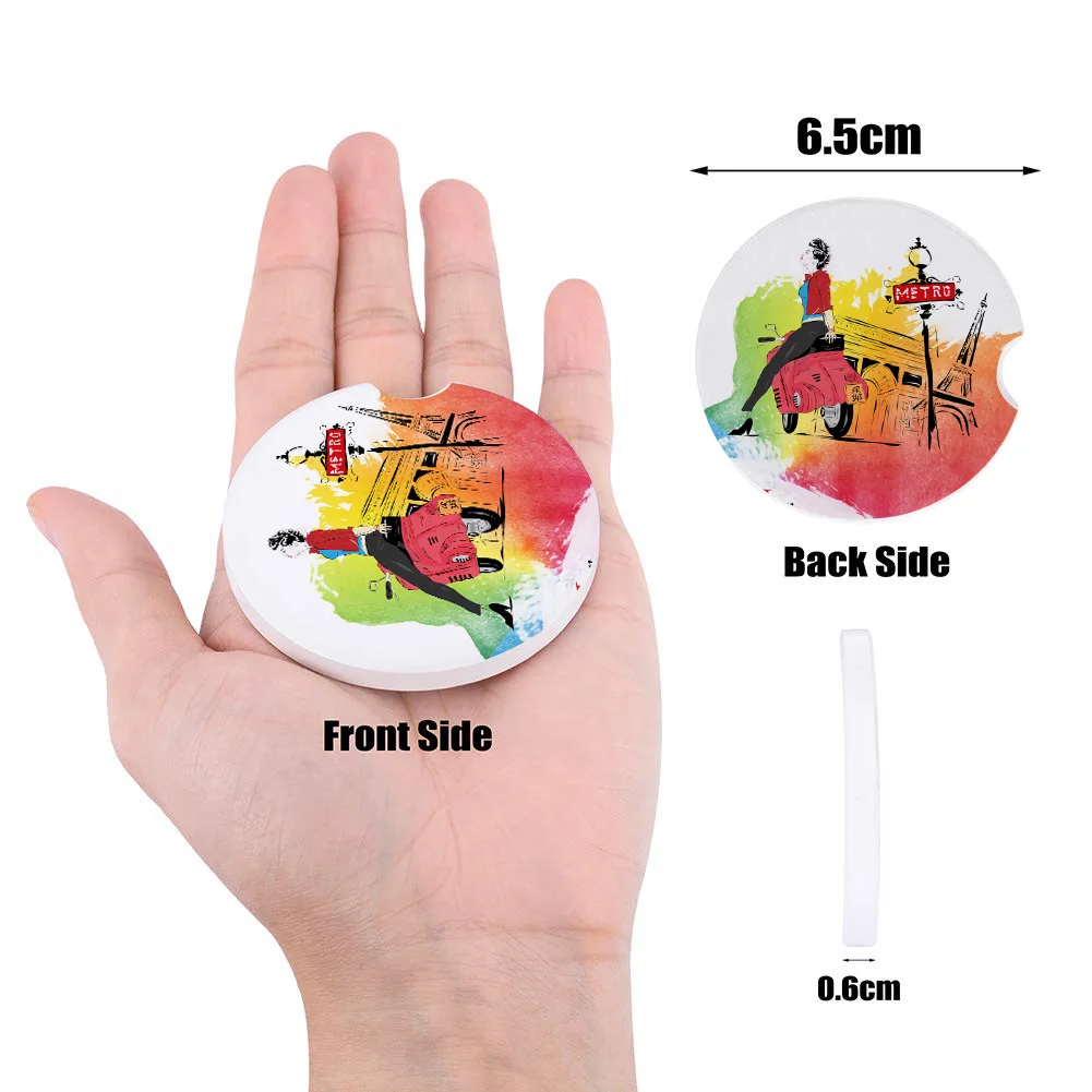 Модная девушка иллюстрация автомобиль пить Coaster стол салфетки креативные