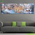 Алмазная вышивка природный пейзаж, зимняя Рождественская толпа, уличная фотография алмазная живопись, мозаика, вышивка крестом, настенное искусство