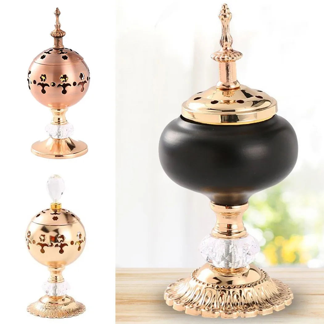 

Metal Censer Width 8*height 19 cm Decorative Arabian Censer Light Luxury Candle Cup Accessories Aromatherapy Decoration Wedding
