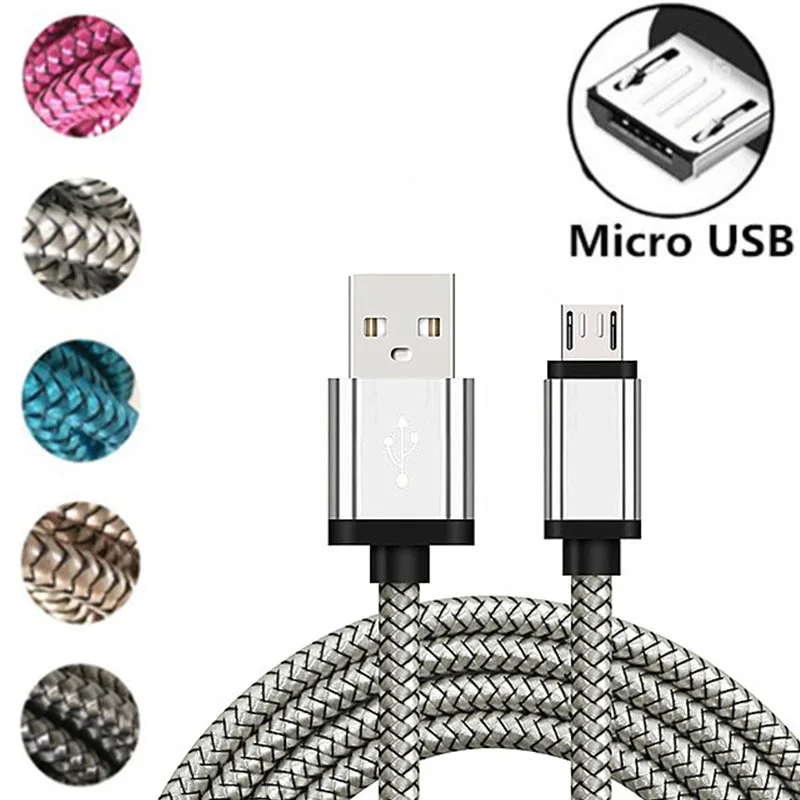 Кабель Micro USB 1 м нейлоновый шнур для быстрой зарядки и синхронизации данных