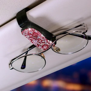 Car Visor Glasses Case Clips Sun Shield Sunglasses Bracket for Woman Sunshade Holder Auto Interior Accessories