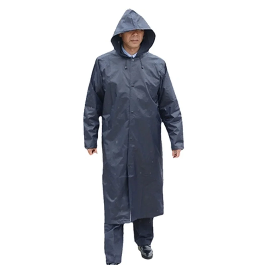 

Long Raincoat Men Black Poncho Outdoor Waterproof Rain Coat Men Hooded Overalls Male Jacket Casaco Raincoats Windbreaker DD60