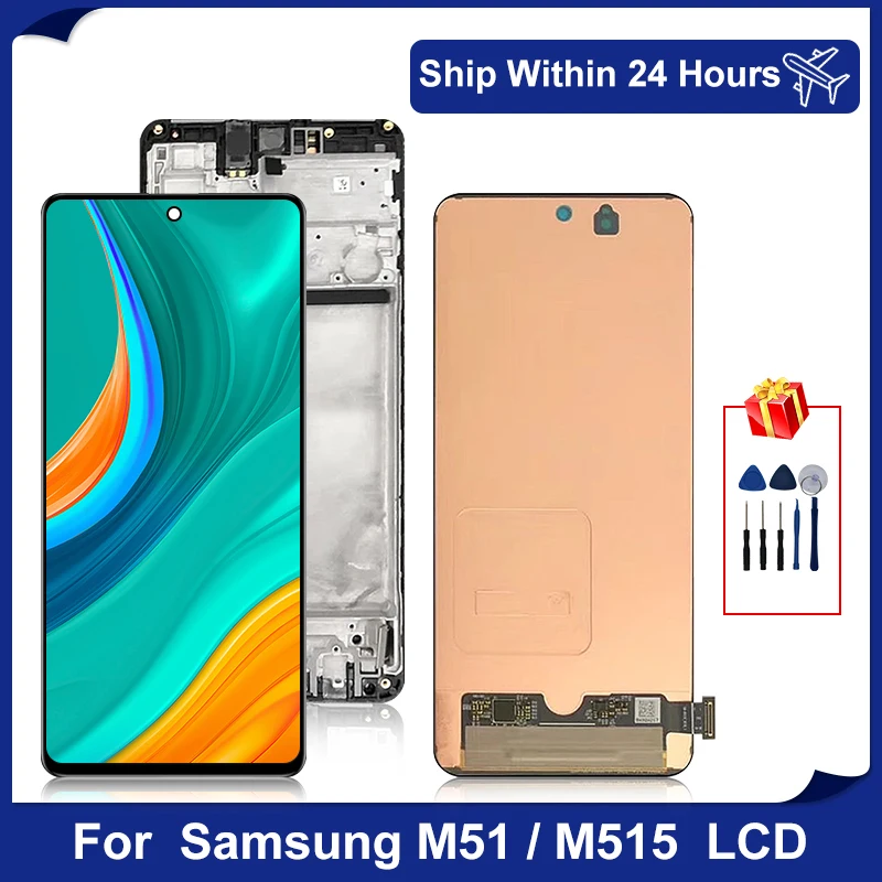 

Original For Samsung Galaxy M51 LCD SM-M515FN/DS M515 Display Touch Screen Digitizer For Samsung M515F LCD Replacement Parts