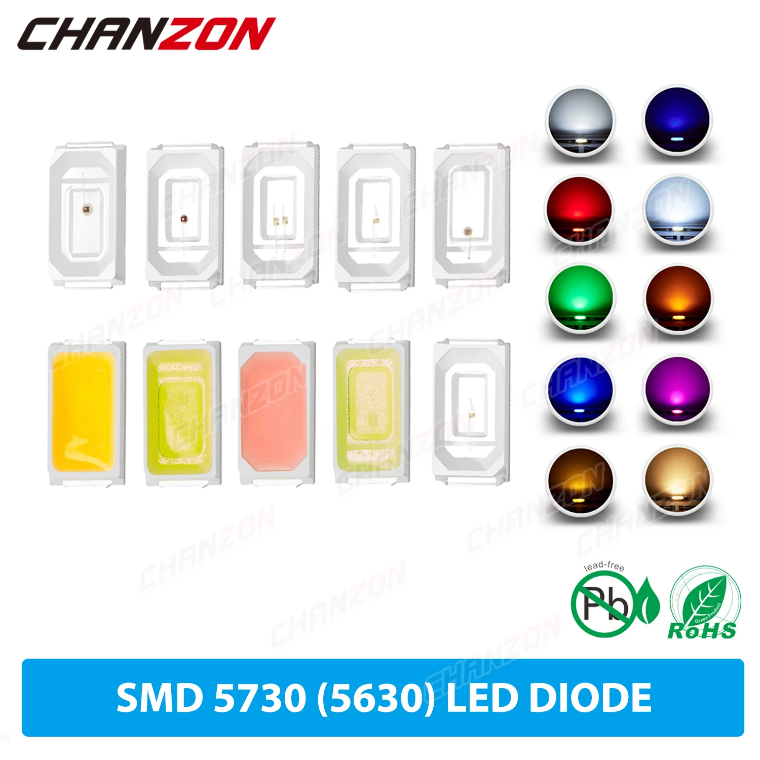 100 шт. 5730 SMD СВЕТОДИОДНЫЙ диодный чип 5630 Вт 0 1 2 теплый белый красный зеленый синий