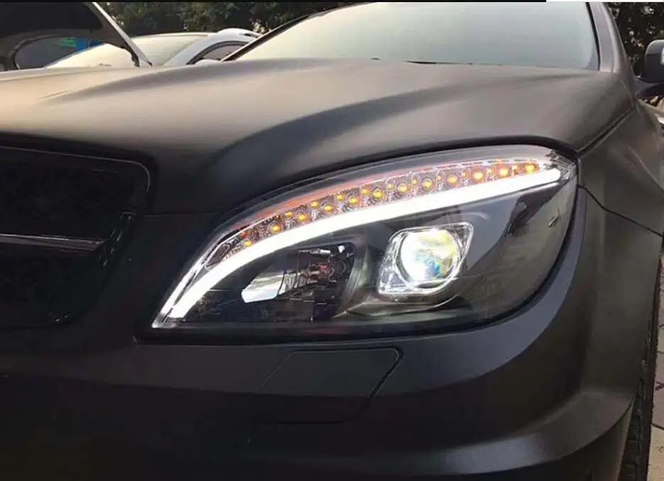 2008~ 2011y автомобильный бампер головной свет для Mercedes Benz W204 фара C180 C200 светодиодный DRL hid ксенон/галогенная лампа для W204 фары