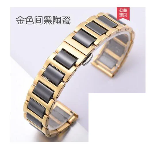 gold black 22 мм 20 мм бабочка керамический ремешок для zenwatch Ticwatch s s2 1 2 E Pro samsung Galaxy watch 46 42 мм активный 2 шестерни s2 s3 браслет - Цвет ремешка: gold black