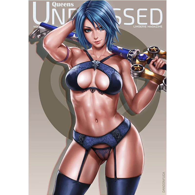 

Sexy Nude Woman Warrior Queen Aqua Canvas Painting Custom Print Japanese Anime Video Game Movie Poster Wall Art Picture for Room