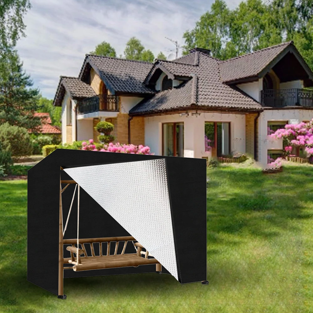 

210D Rain Cover Rain Ruffled Park Rain-Proof Cover Outdoor Patio Swing Chair Dust Covers Waterproof Swing Seat Cover