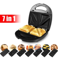 7 in 1 electric waffle maker large cooking with 7 removable plates breakfast sandwich machine waffles pot baking pan sonifer